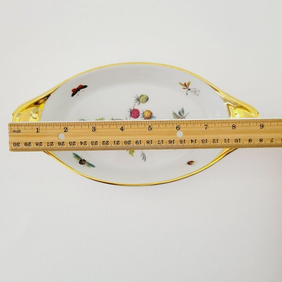 Royal Worcester Strawberry Fair Gold Trim Oval Baking Dish, Size 8, Butterfly - Picture 8 of 14
